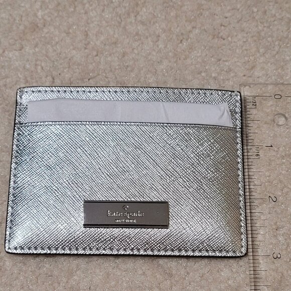 Kate Spade Boxed Small Metallic Saffiano Slim Card Holder - Brand New in Box - Picture 4 of 7
